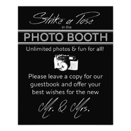 Foto Rótulo de la cabina fotográfica de Pose en negro