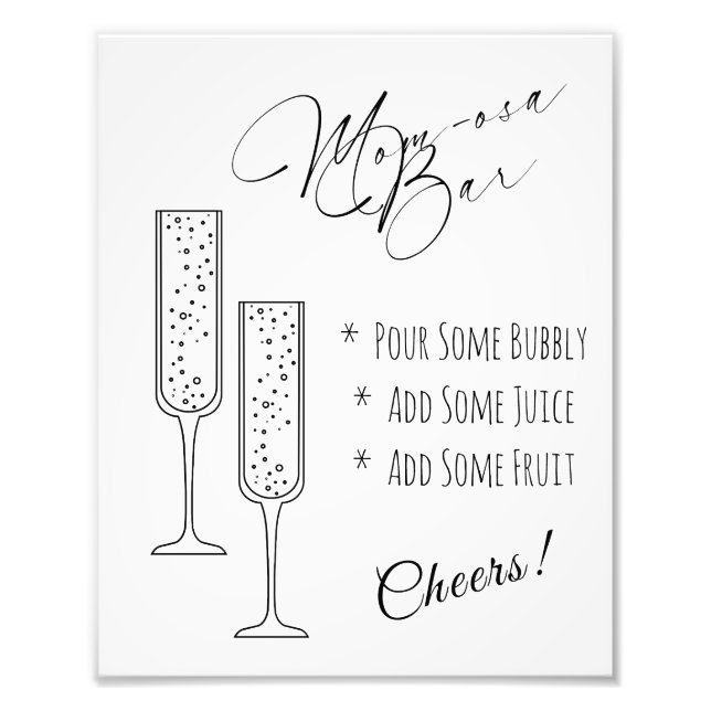 Foto Rótulo de visualización de bar Mom-osa (Frente)