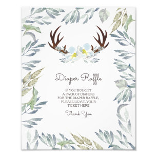 Foto Rótulo Deer Antler Boy Diaper Raffle
