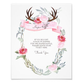 Foto Rótulo Deer Antler Diaper Raffle