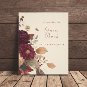 Foto Rótulo del libro de invitados de Boda floral de ot
