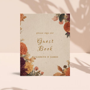 Foto Rótulo del libro de invitados de Marigold Rustic F