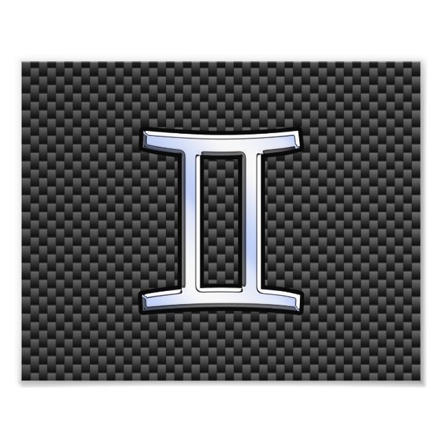 Foto Rótulo Gemini Zodiac sobre la impresión de fibra d (Frente)