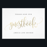 Foto Rótulo Guestbook Elija su Faux Gold de tamaño<br><div class="desc">Planee una celebración elegante con esta invitación moderna que sus invitados adorarán. Diseño de © berryberrydulce . ¡Hay archivos digitales imprimibles disponibles! Visita nuestro sitio web www.berryberrysweet.com para más detalles!</div>