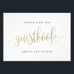 Foto Rótulo Guestbook Elija su Faux Gold de tamaño<br><div class="desc">Planee una celebración elegante con esta invitación moderna que sus invitados adorarán. Diseño de © berryberrydulce . ¡Hay archivos digitales imprimibles disponibles! Visita nuestro sitio web www.berryberrysweet.com para más detalles!</div>
