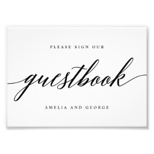 Foto Rótulo Guestbook Elija su guión moderno de tamaño
