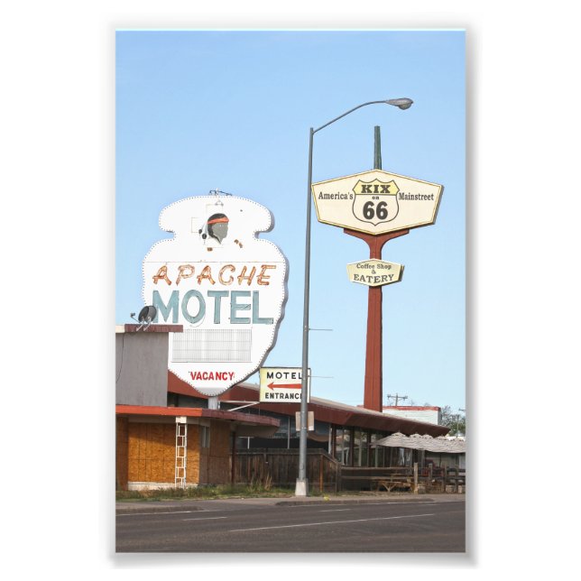 Foto Rótulo Motel Apache, Tucumcari, Nuevo México (Frente)