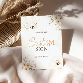 Foto Rótulo Personalizado Floral Honey Bumble Bee Baby