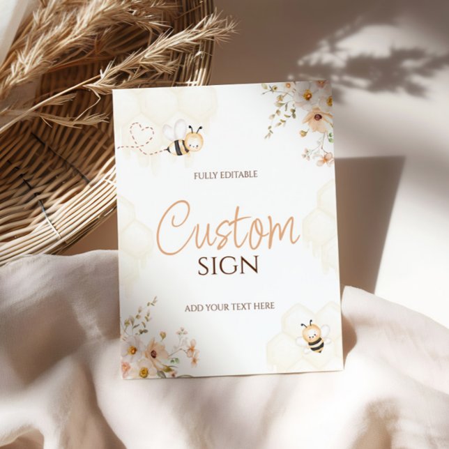 Foto Rótulo Personalizado Floral Honey Bumble Bee Baby  (Subido por el creador)