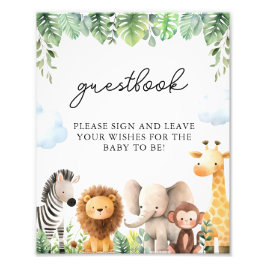 Foto Rótulo Safari Baby Shower Guestbook