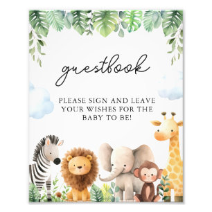 Foto Rótulo Safari Baby Shower Guestbook