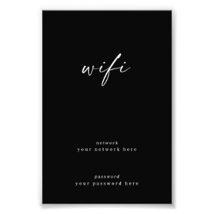Foto Rótulo Wifi para la habitación 4x6 Framable