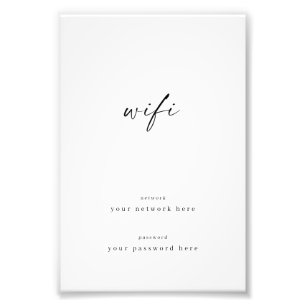 Foto Rótulo Wifi para la habitación 4x6 Framable