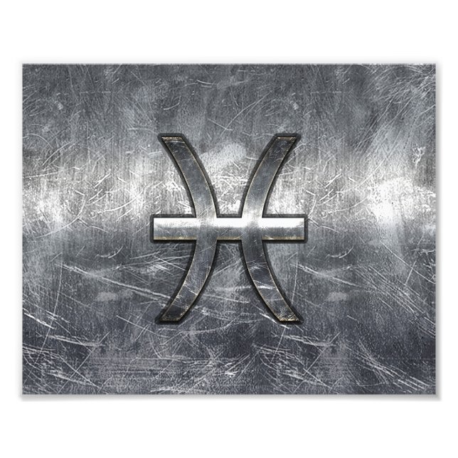Foto Rótulo Zodiac Pisces en impresión de estilo de ace (Frente)