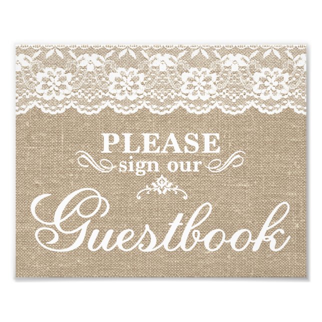 Foto Rótulos bodas - Burlap & Lace - Libro de visitas - (Frente)