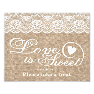 Foto Rótulos bodas - Burlap & Lace - Love is Sweet -
