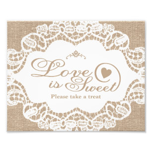 Foto Rótulos bodas - Burlap & Lace - Love is Sweet -