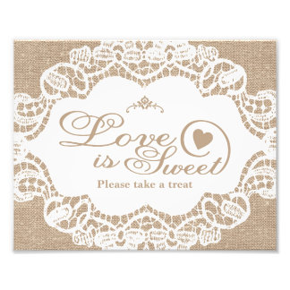 Foto Rótulos bodas - Burlap & Lace - Love is Sweet -