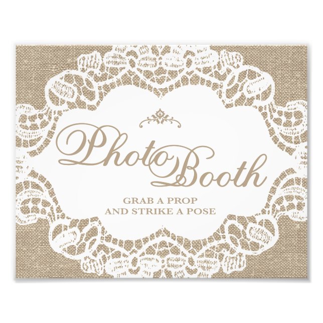 Foto Rótulos bodas - Burlap & Lace - Photo Booth - (Frente)
