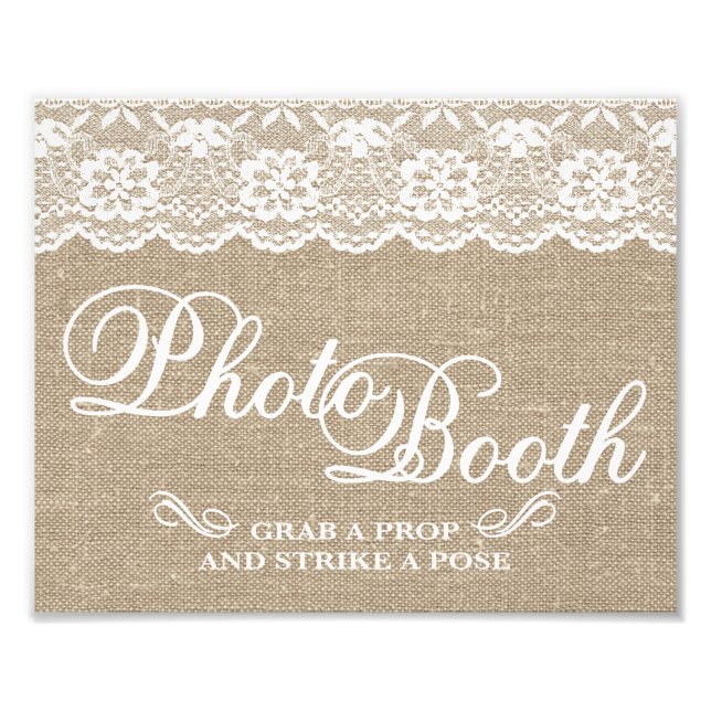 Foto Rótulos bodas - Burlap & Lace - Photo Booth - (Frente)
