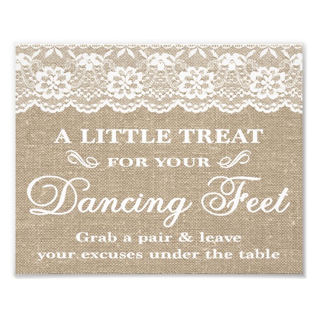 Foto Rótulos bodas - Burlap & Lace - Pies de baile - (Frente)