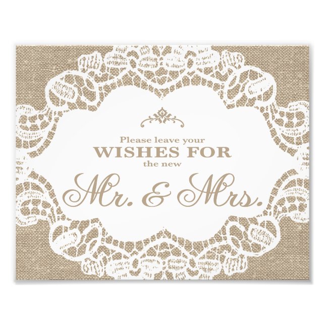 Foto Rótulos bodas - Burlap & Lace - Wifi - (Frente)
