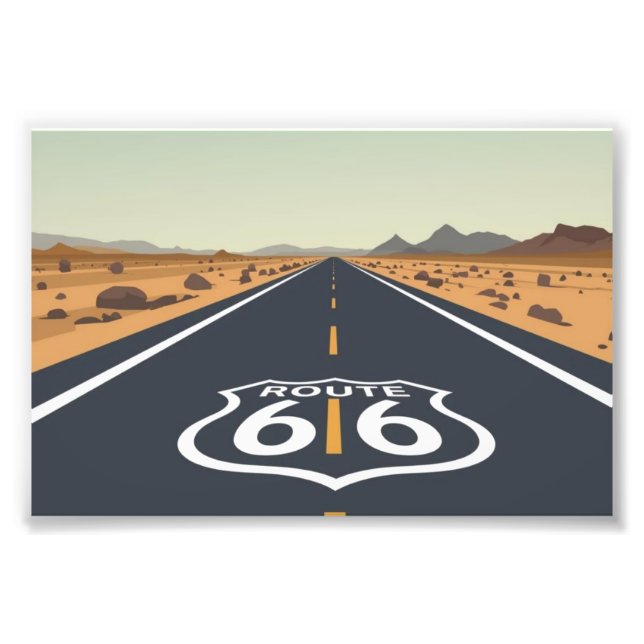 Foto Route 66 Desert Road Vintage Travel Art (Frente)