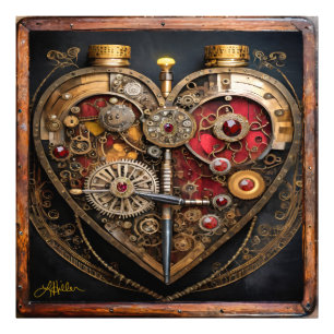 Foto Rubíes Steampunk Y Engranajes Corazón Oscuro
