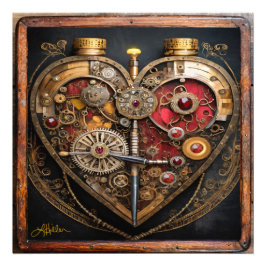 Foto Rubíes Steampunk Y Engranajes Corazón Oscuro 