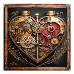 Foto Rubíes Steampunk Y Engranajes Corazón Oscuro
