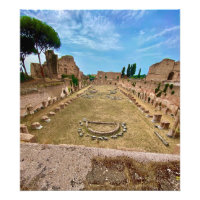 Ruinas de estadio palatino en Roma, Italia