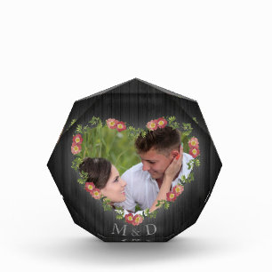 Foto Rustic Wood Floral Heart
