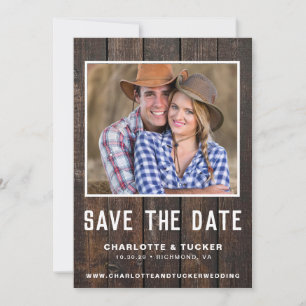 Foto Rustic Wood Save the Date