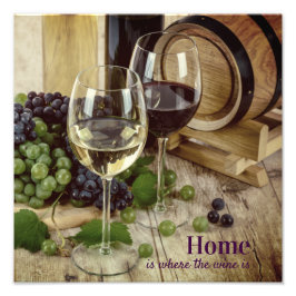 Foto Rústico Vino Rojo y Blanco Gafas de uva