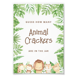 Foto Safari Adivinar Juego Baby Shower - Rótulo editabl