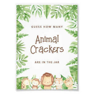 Foto Safari Adivinar Juego Baby Shower - Rótulo editabl
