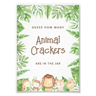 Foto Safari Adivinar Juego Baby Shower - Rótulo editabl