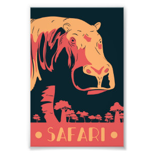 Foto Safari Hippo and Landscape