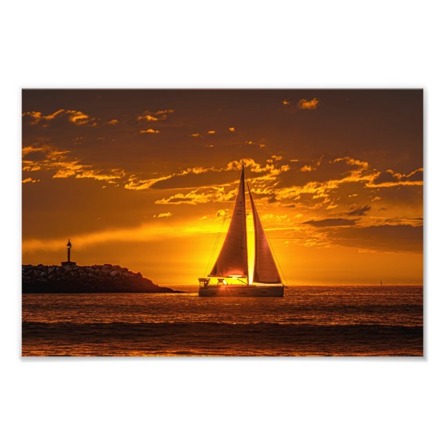 Foto Sailboat at Sunset - Marina Del Rey, CA (Frente)