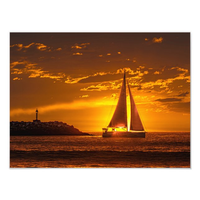 Foto Sailboat at Sunset - Marina Del Rey, CA (Frente)