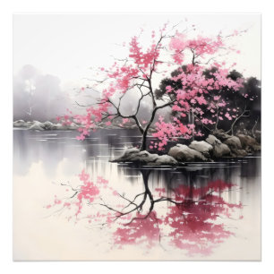 Foto Sakura de primavera de pinturas de tinta