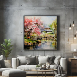 Foto Sakura en el jardín japonés