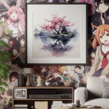 Sakura floreciendo sobre el lago