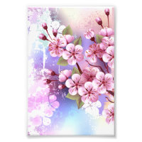 Sakura rosa sobre fondo de pintura