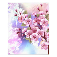 Sakura rosa sobre fondo de pintura