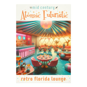 Foto Sala de estar retrofuturista atómica de Florida