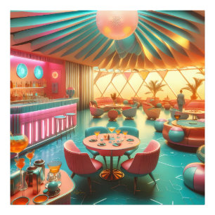 Foto Sala de estar retrofuturista atómica de Florida