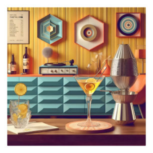 Foto Sala de fiestas retro futurista de mediados de sig
