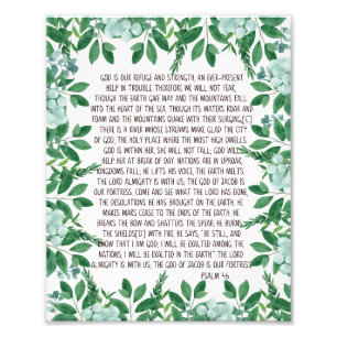 Foto Salmo 46 acuarela biblia arte de pared de verso