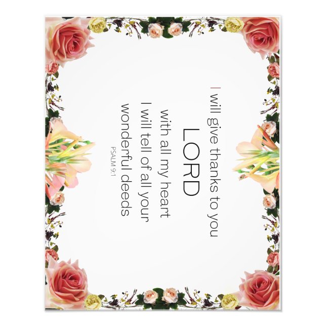 Foto Salmo de la Escritura 9, Floral (Frente)